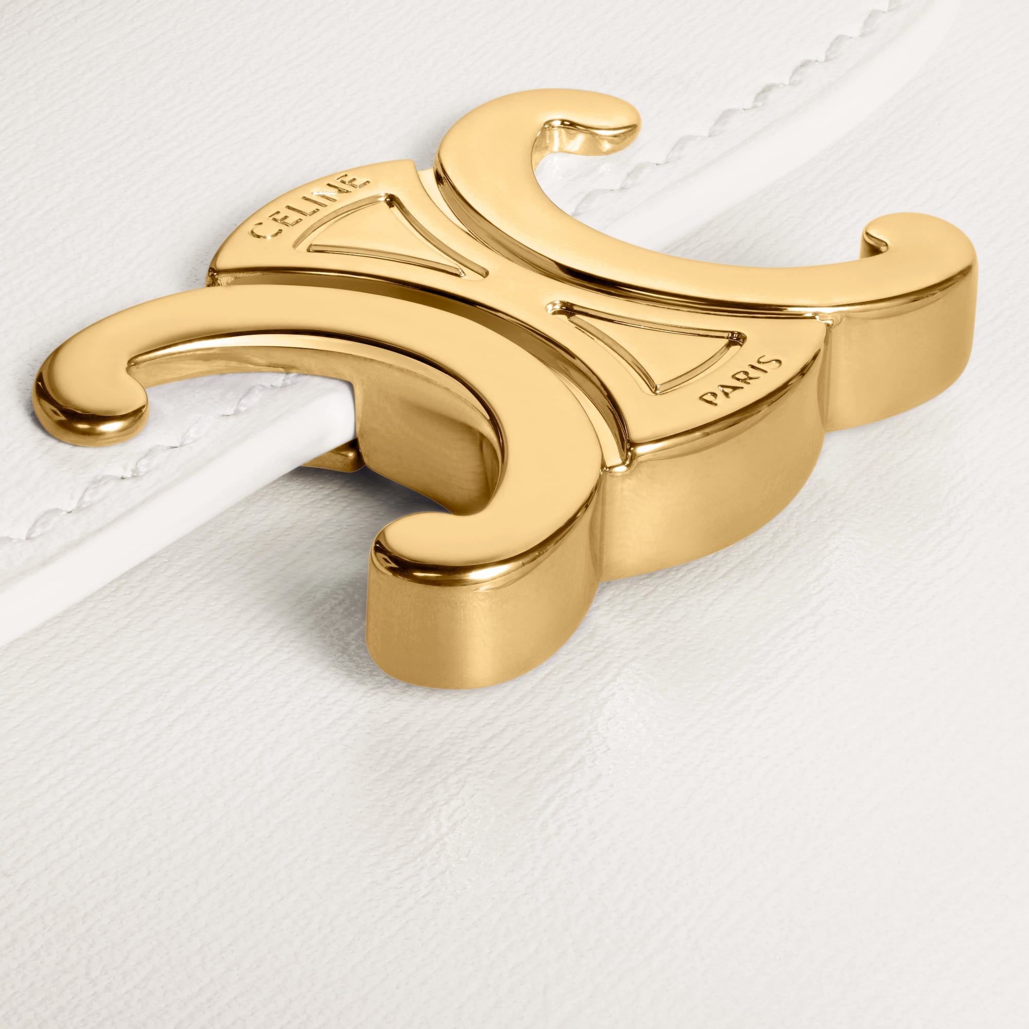 SMALL FLAP WALLER TRIOMPHE IN SHINY CALFSKIN WHITE - Image 5